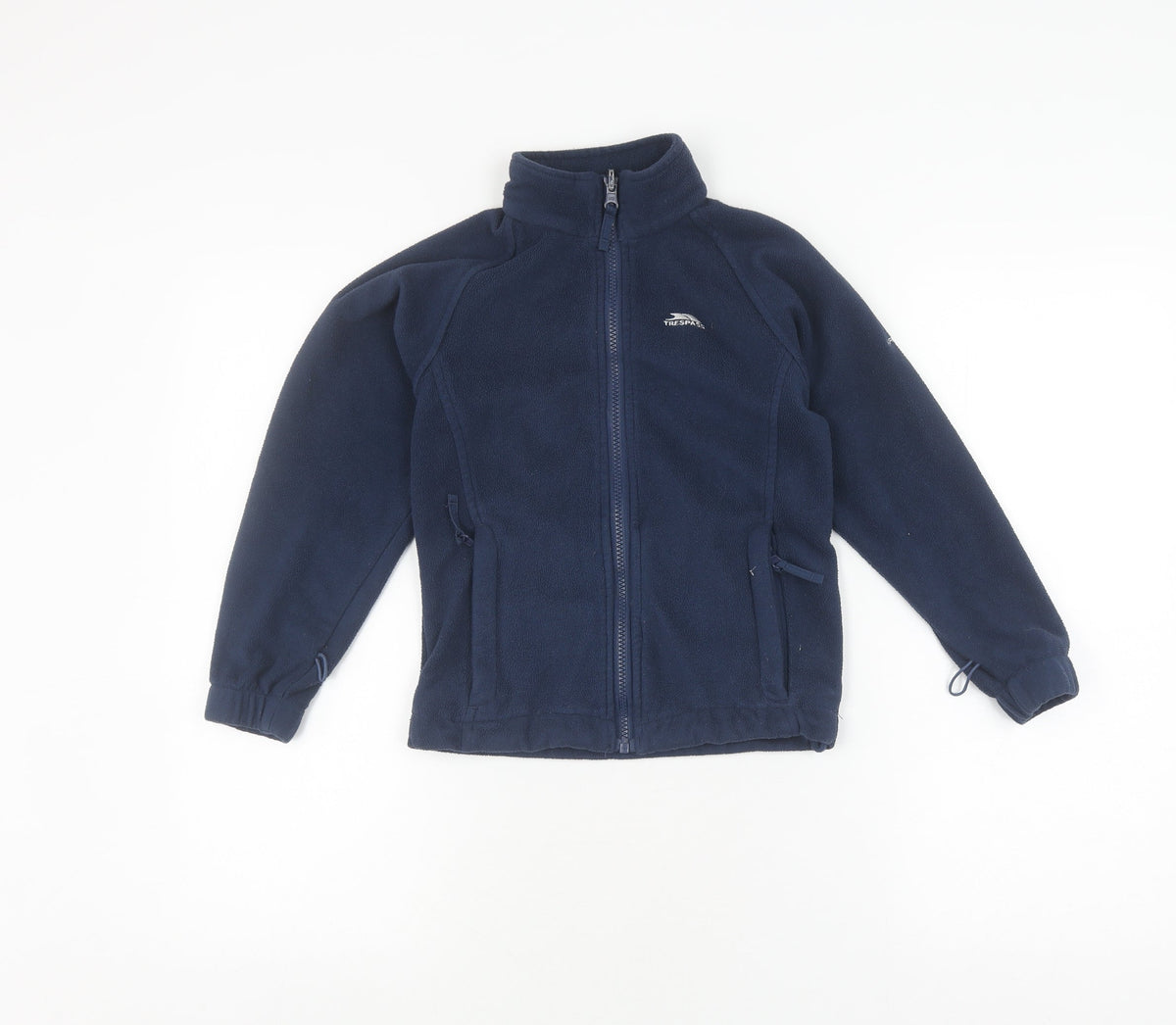 Additional front view of Trespass boys’ blue fleece jacket, full zip, 5-6 years