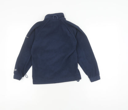 Back view of Trespass boys’ blue fleece jacket, full zip, 5-6 years