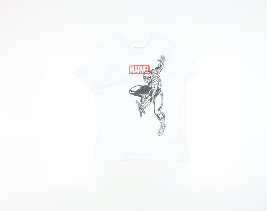 Front view of Trevo boys’ marvel spider-man white t-shirt 9-10 years