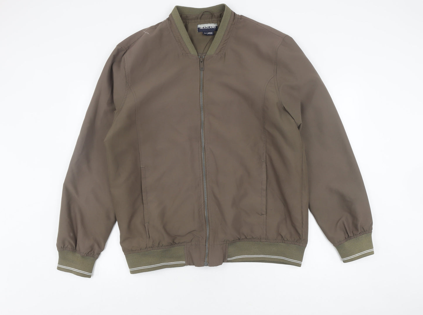 Headland Men's Green Bomber Jacket XL Stand-Up Collar