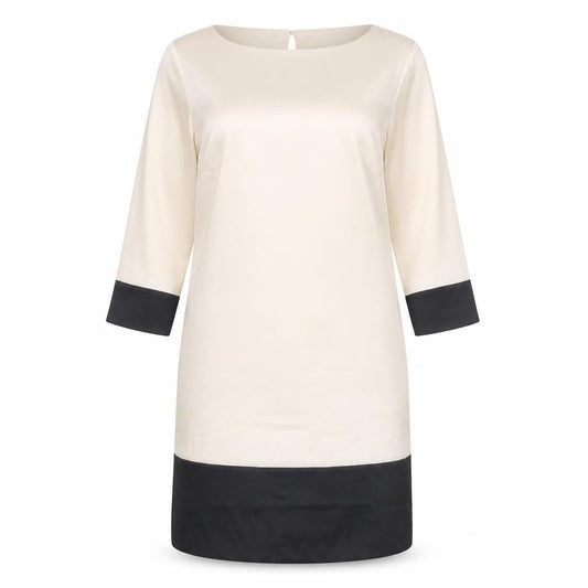 H&M Women's Beige Shift Dress, Knee-Length, Size 8