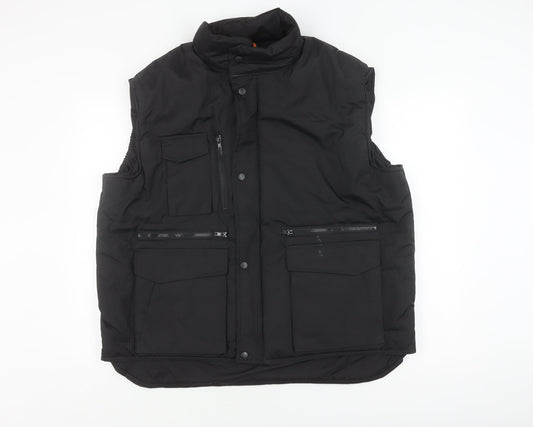 Result Men's Black XL Workwear Waistcoat with Pockets