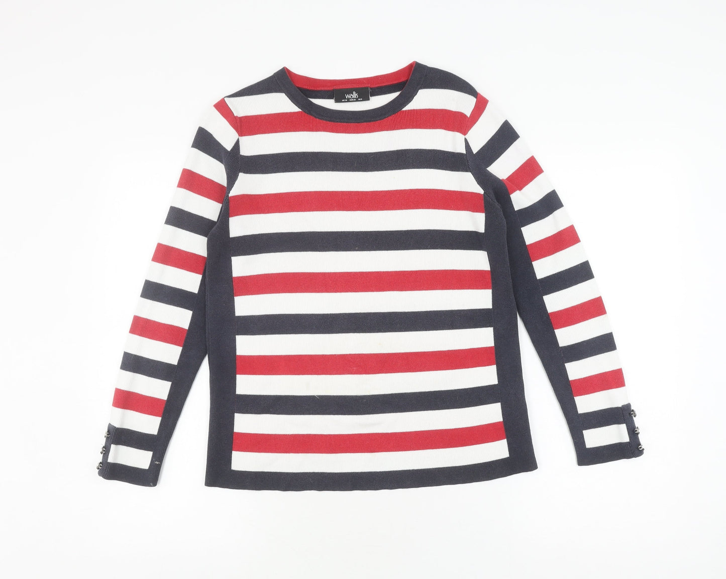 Wallis Women's Multicoloured Stripe Pullover Jumper, Size 10