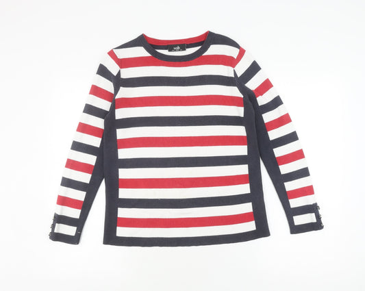 Wallis Women's Multicoloured Stripe Pullover Jumper, Size 10