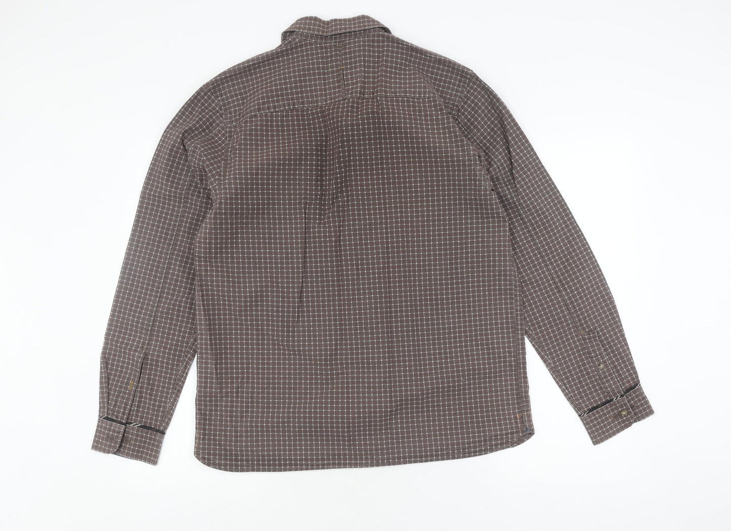White Stuff Men's Brown Check Classic Button-Up Shirt