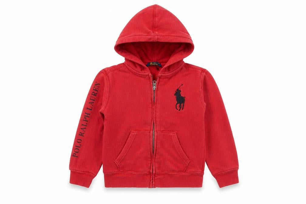 Polo Ralph Lauren Boys Red Full Zip Hoodie 5-6 Years
