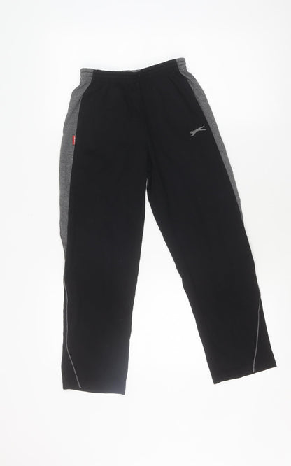Additional front view of Slazenger boys’ black track pants 9-10 years
