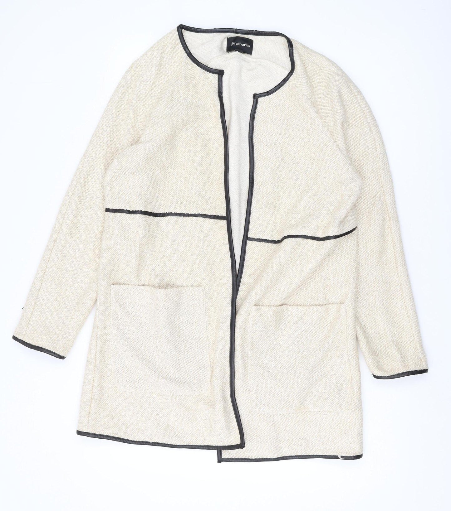 Stradivarius Women’s Beige Open Mid-Length Jacket M