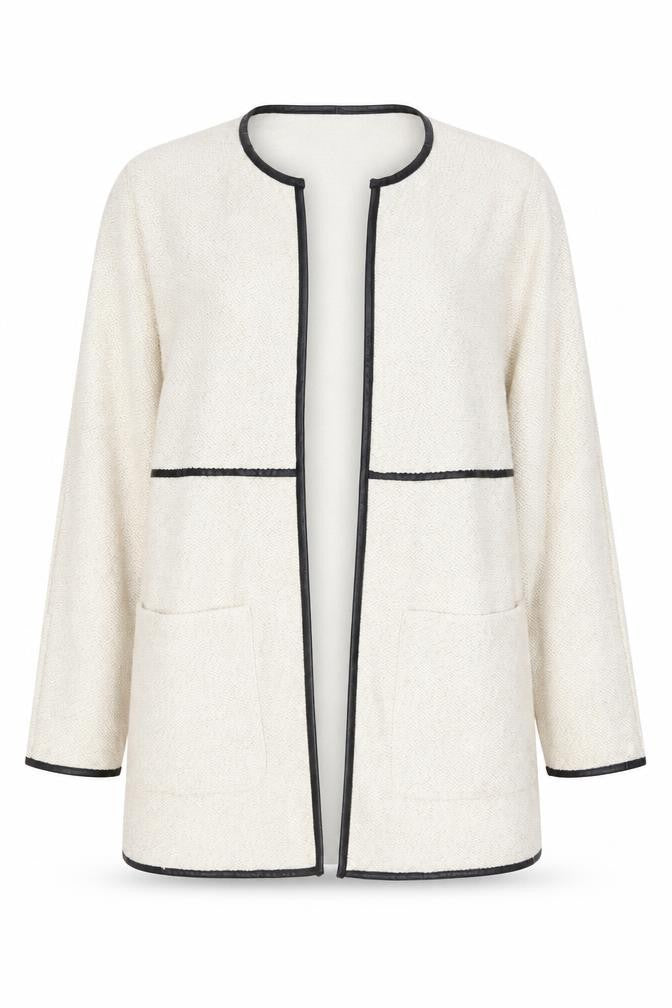 Stradivarius Women’s Beige Open Mid-Length Jacket M