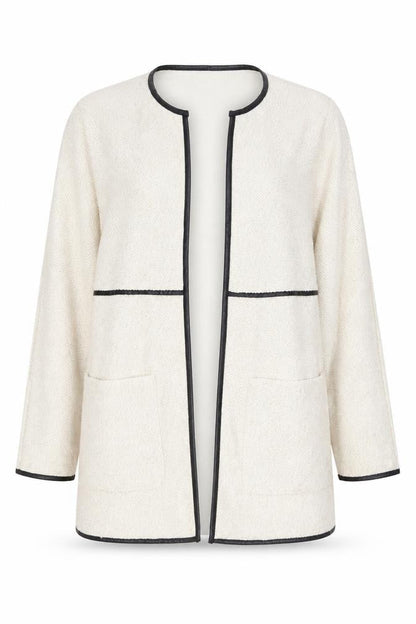 Stradivarius Women’s Beige Open Mid-Length Jacket M