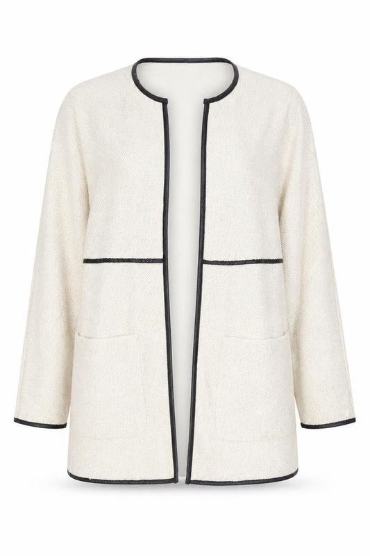 Stradivarius Women’s Beige Open Mid-Length Jacket M