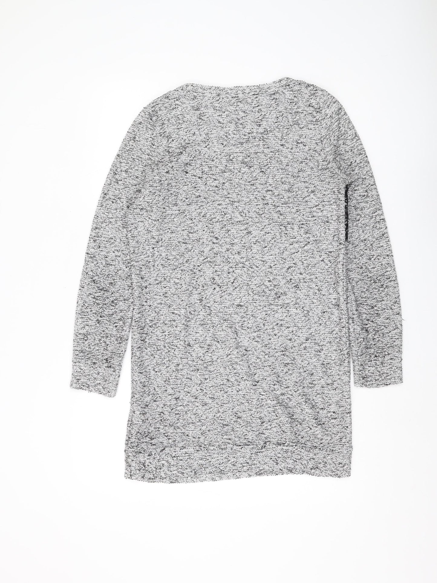 Next Women's Grey Lace Accent Long Sleeve Top Size 10