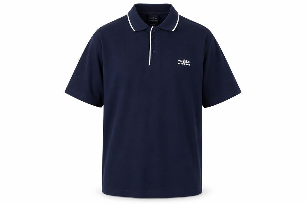 Umbro Men's Blue Short Sleeve Polo Shirt L