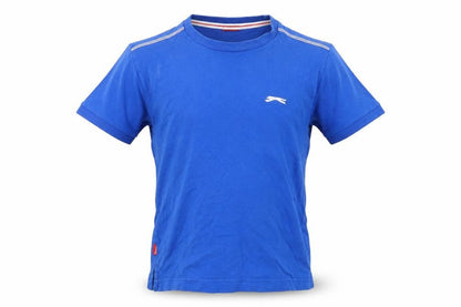 Slazenger Boys Blue T-Shirt 7-8 Years Solid Cotton Casual
