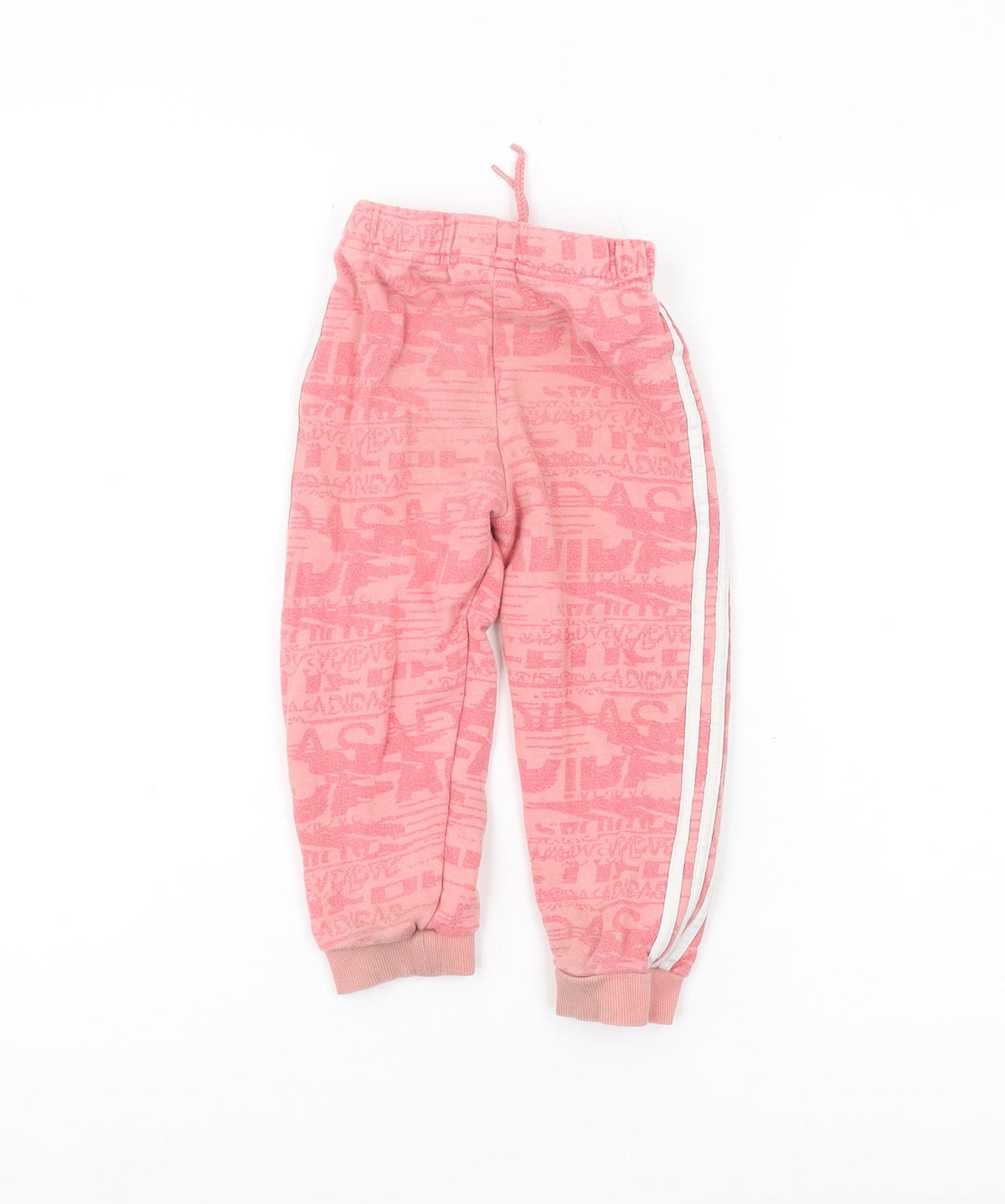 Back view of Adidas girls’ pink jogger trousers 2-3 years