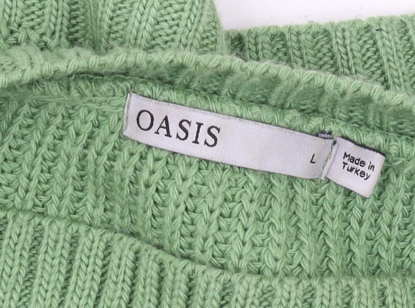Oasis Women's Green Pullover Jumper Size L