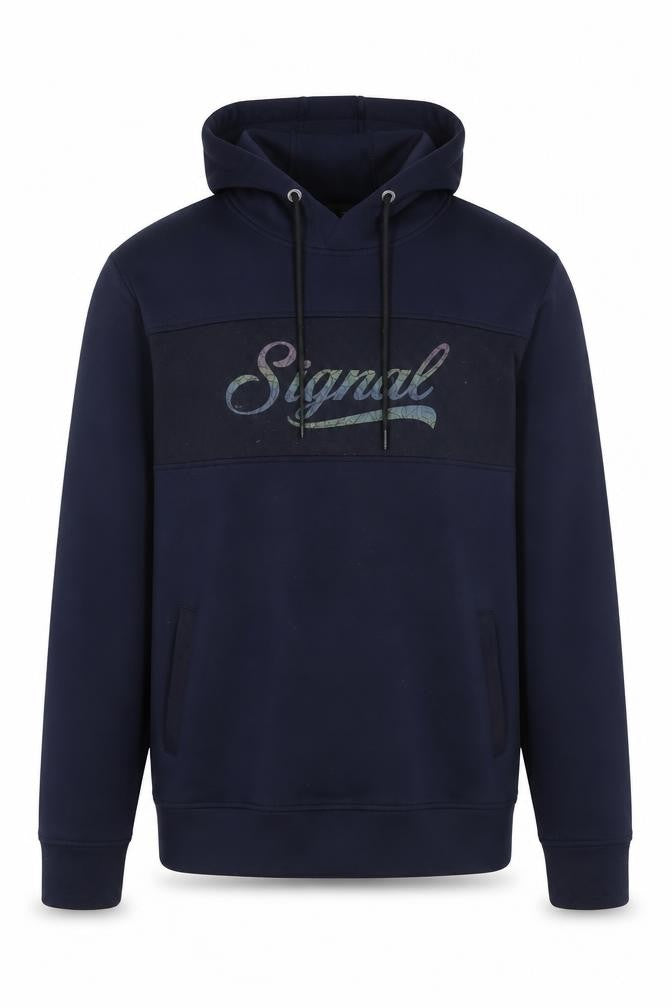 Signal Men's Blue XL Hoodie Pullover with Logo