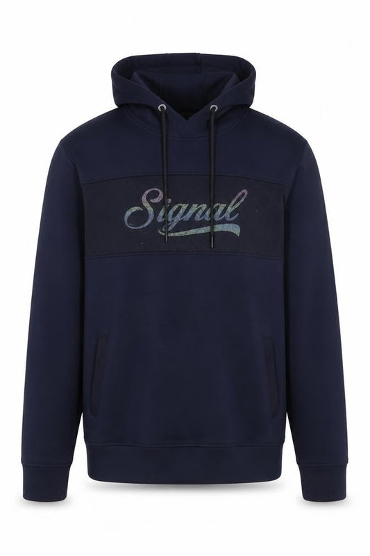 Signal Men's Blue XL Hoodie Pullover with Logo