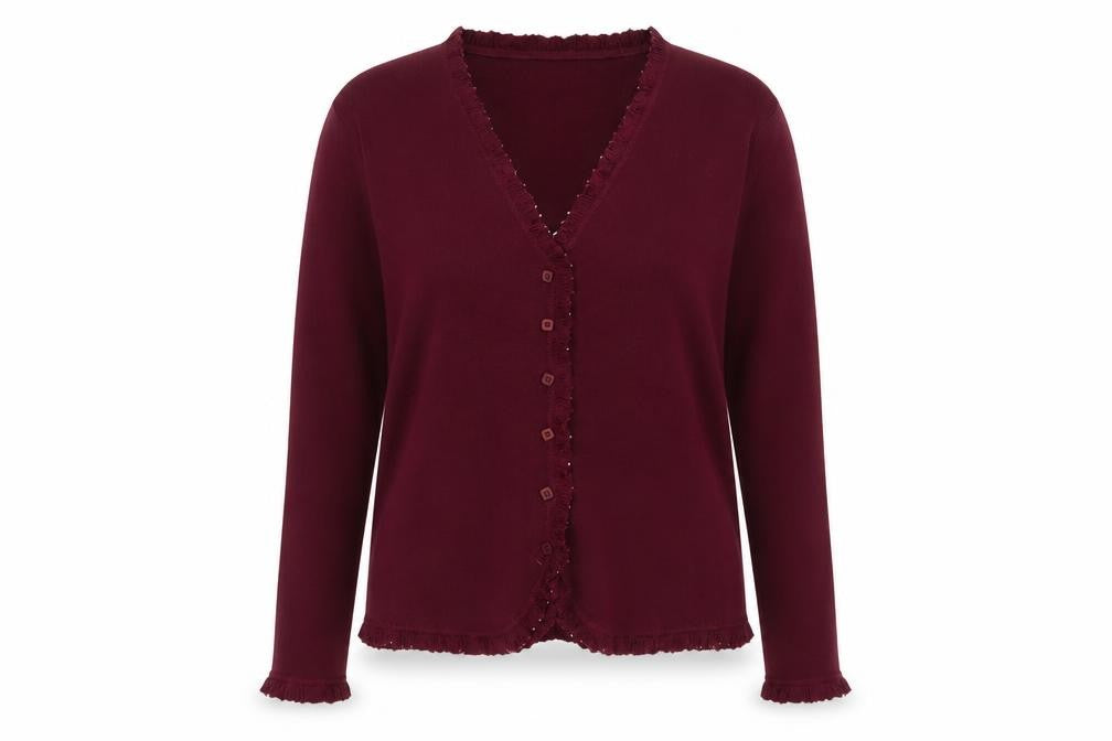 Country Casuals Women's Purple Cardigan, Size L, V-Neck