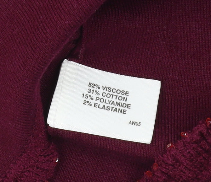 CC Women's Purple Cardigan, Size L, V-Neck