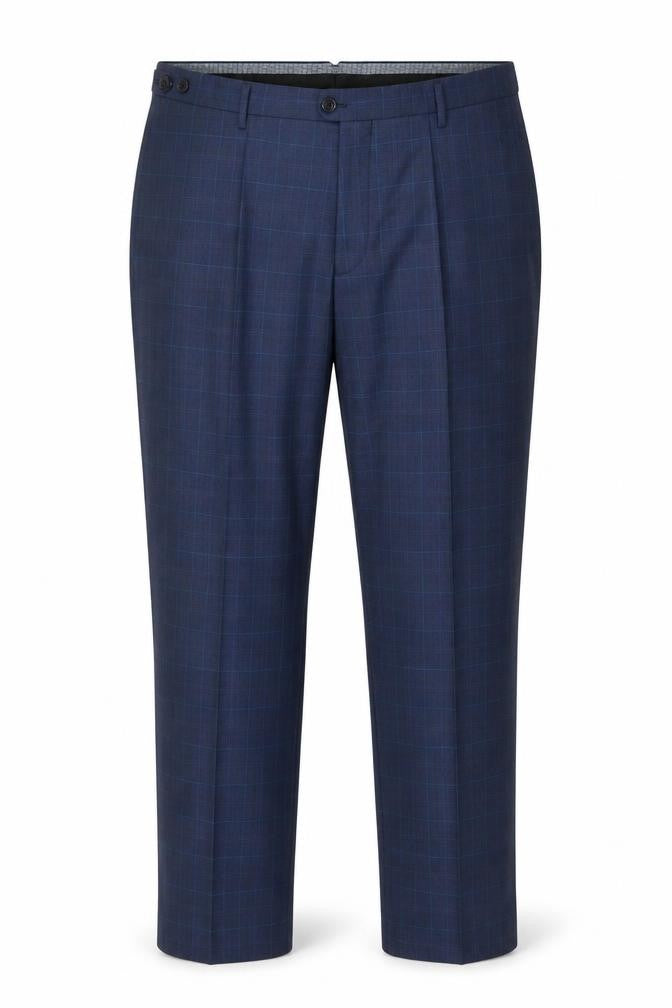 Skopes Men's Blue Check Dress Pants 38L