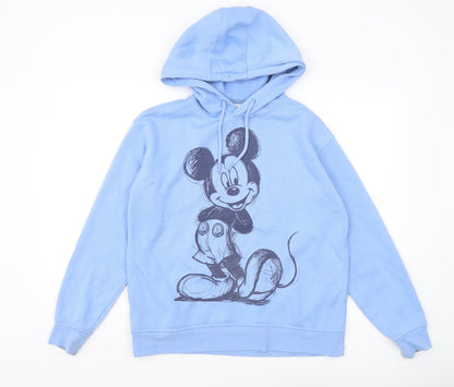 Preloved Disney Women's Blue Pullover Hoodie Size 10/12 - Front