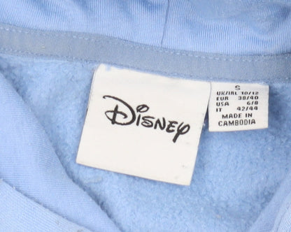 Preloved Disney Women's Blue Pullover Hoodie Size 10/12 - Detail