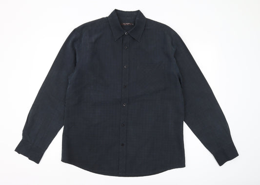 Jeff Banks Men's Black Check Shirt, Size M, Regular Fit