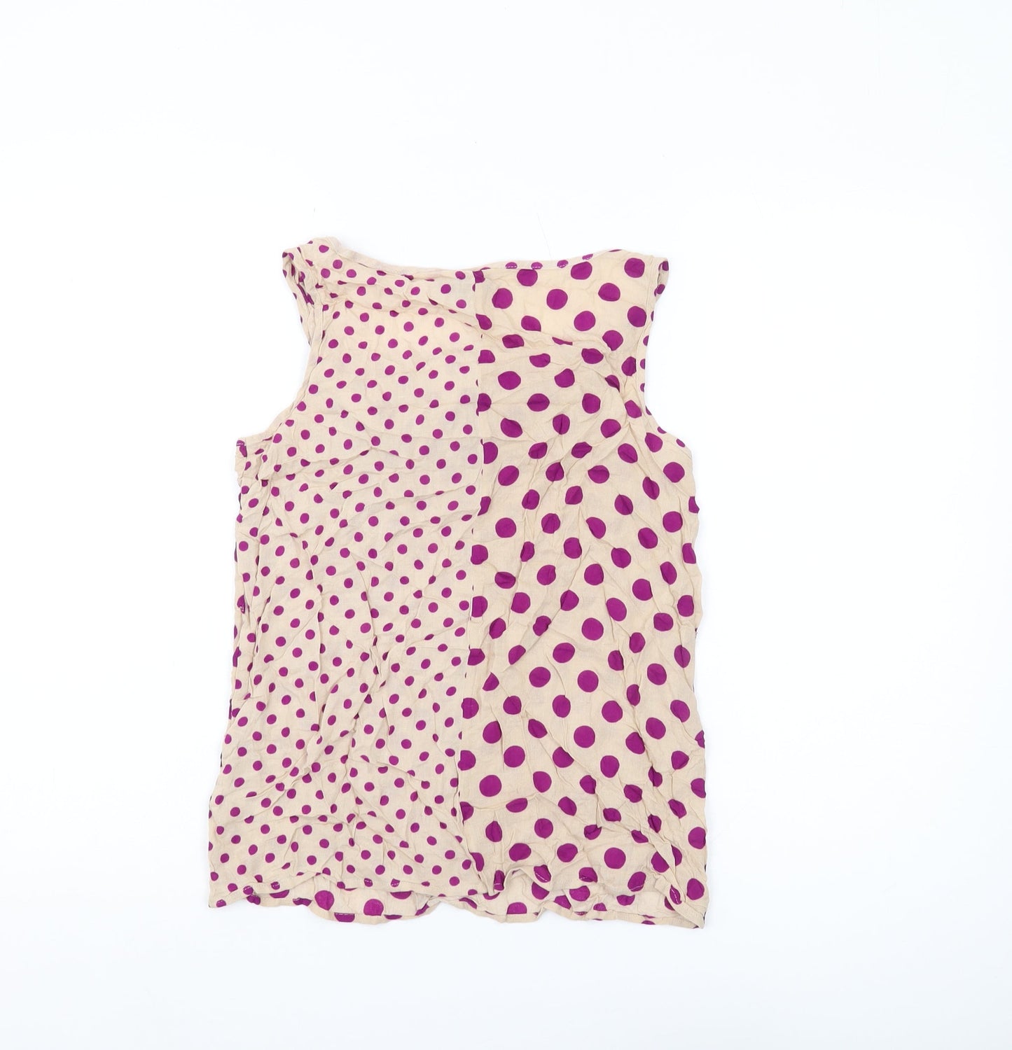 Topshop Women's Beige Polka Dot Tank Top, UK 6