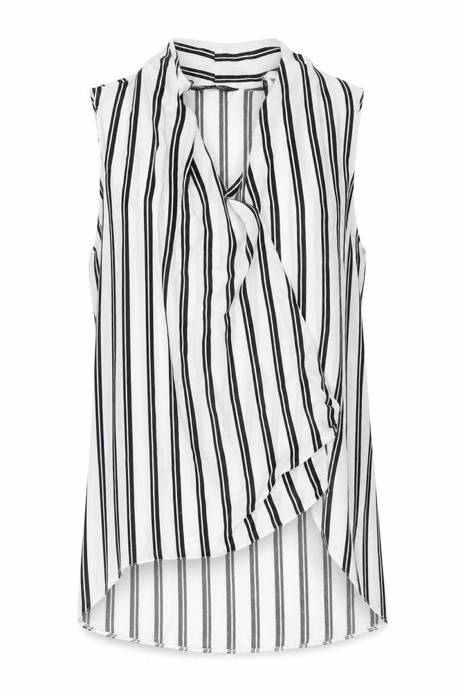 Miss Selfridge Women's Striped Sleeveless Blouse, Size 8