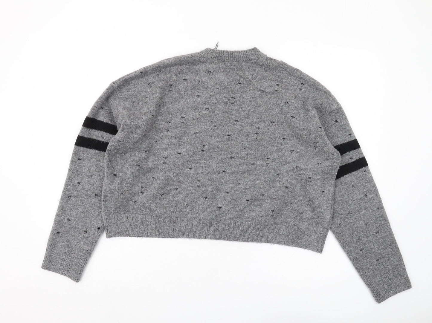 Topshop Women's Grey Crew Neck Pullover Jumper Size 14