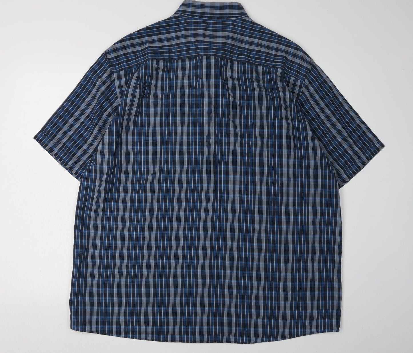 Wolsey Men's Blue Check Short Sleeve Shirt 2XL