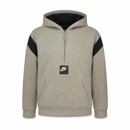 Front view of Nike girls’ beige pullover hoodie l - casual & comfortable