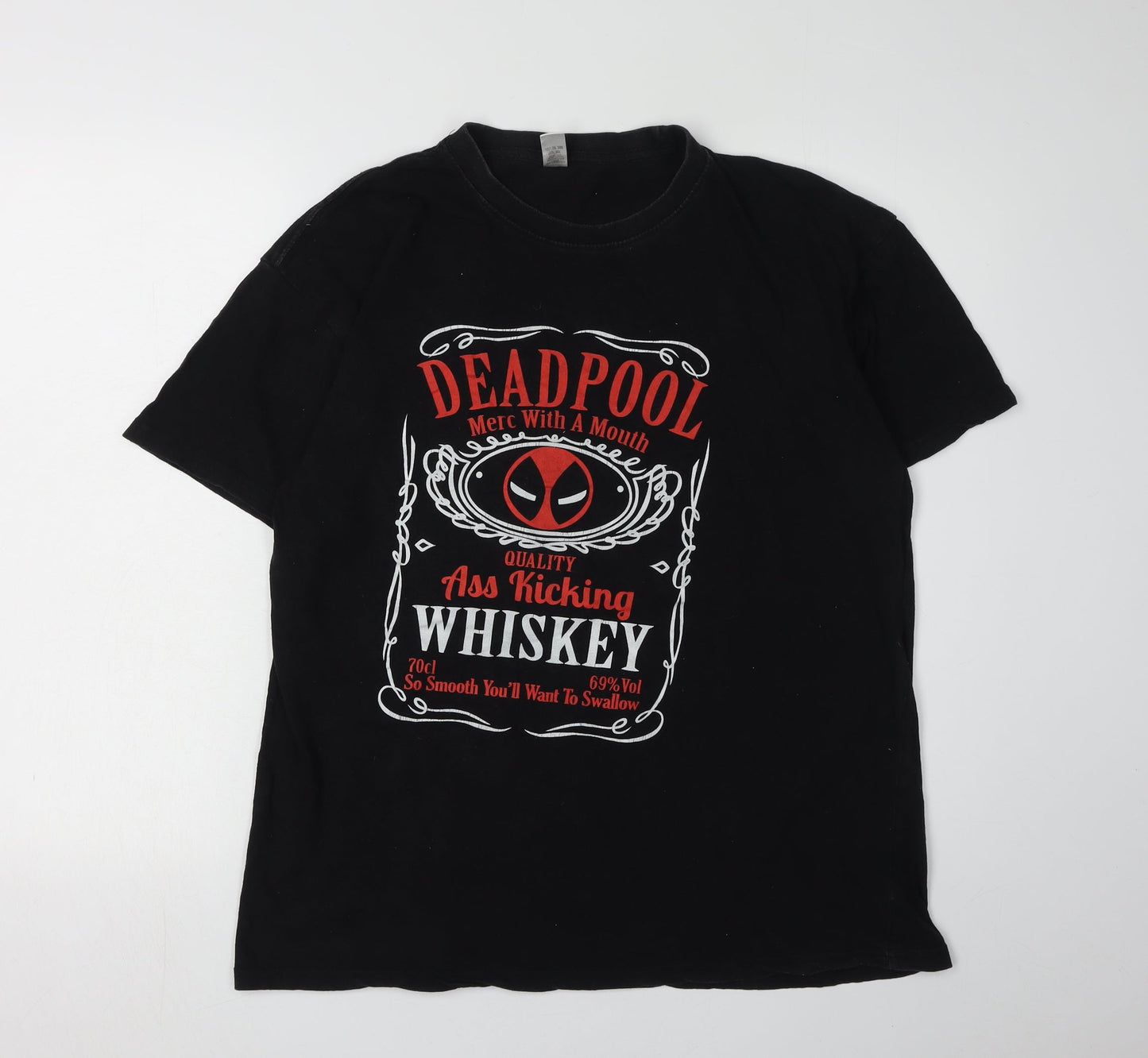 Club Men's Black XL Deadpool Graphic T-Shirt