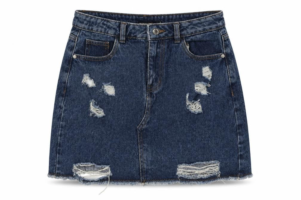 PrettyLittleThing Women's Blue Denim Mini Skirt, Size 8