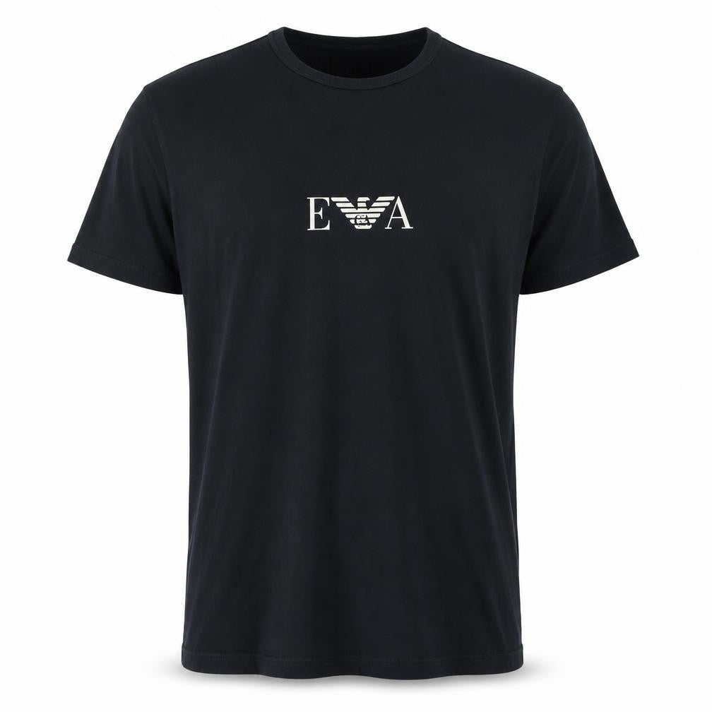 Emporio Armani Men's Black Medium T-Shirt, Logo Accented