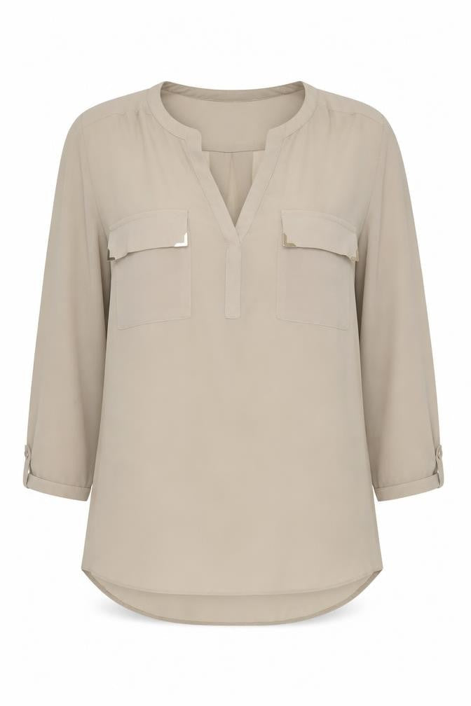 Wallis Women Beige Chiffon Blouse Size S