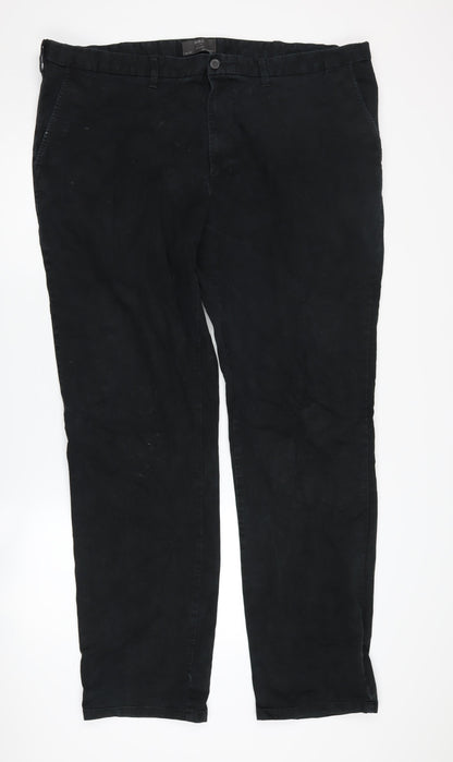 Preloved Marks and Spencer Men's Black XL Straight Trousers - Front