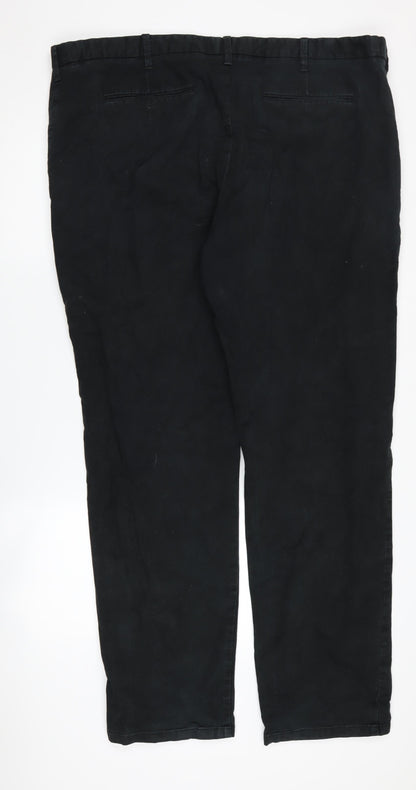 Preloved Marks and Spencer Men's Black XL Straight Trousers - Back