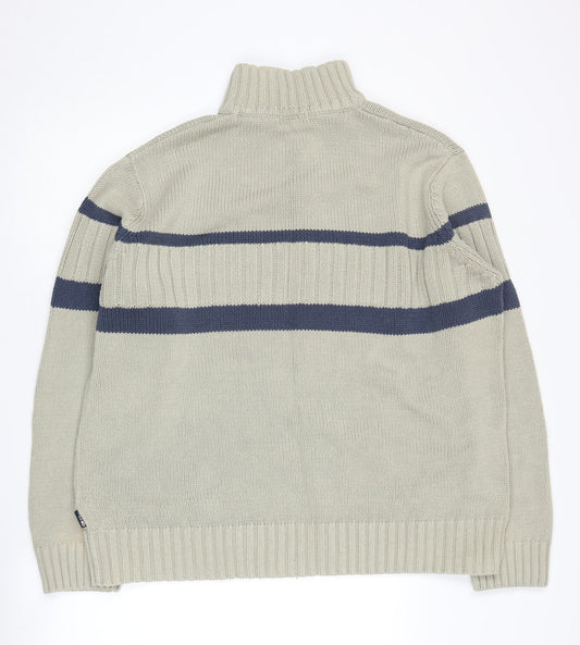 Marks and Spencer Men's Beige XL Striped Sweater