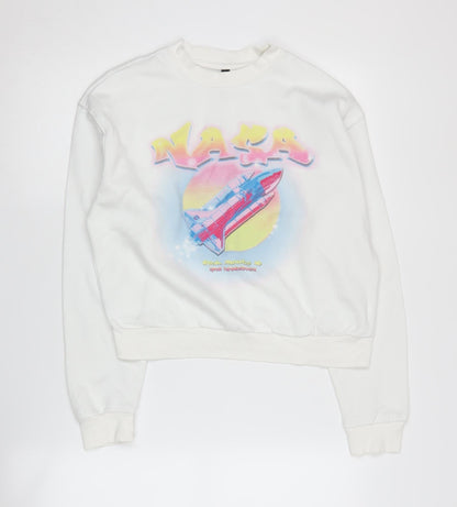 H&M Women's White NASA Graphic Sweatshirt - Size S