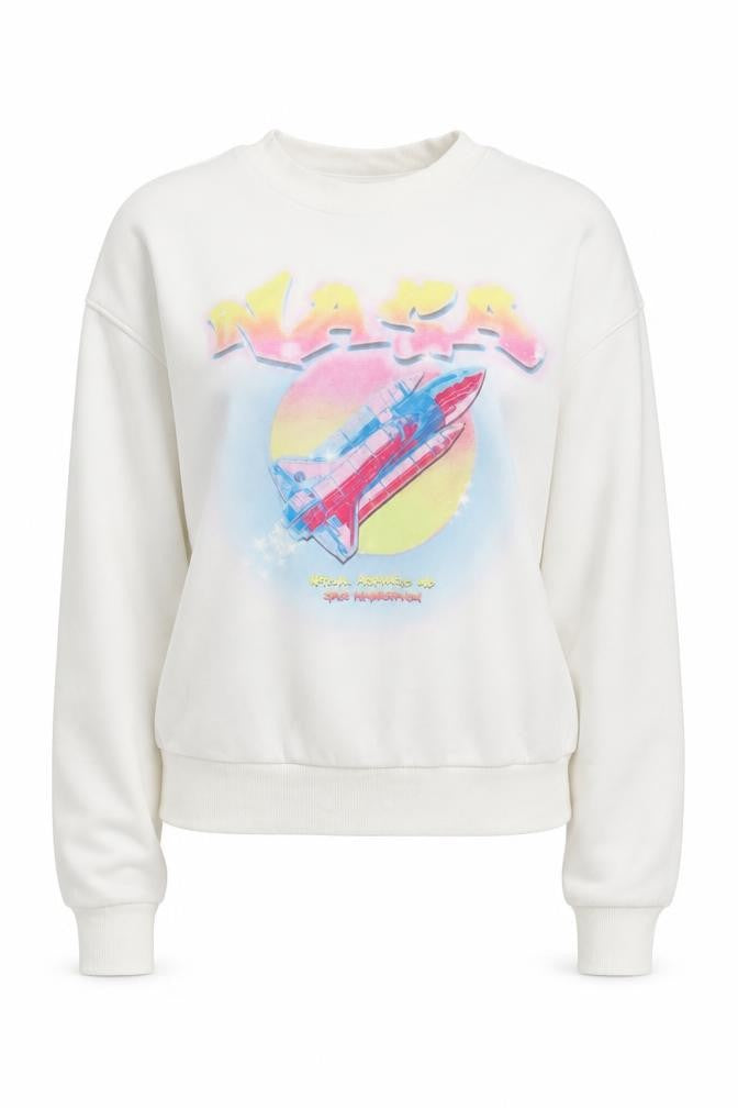 H&M Women's White NASA Graphic Sweatshirt - Size S