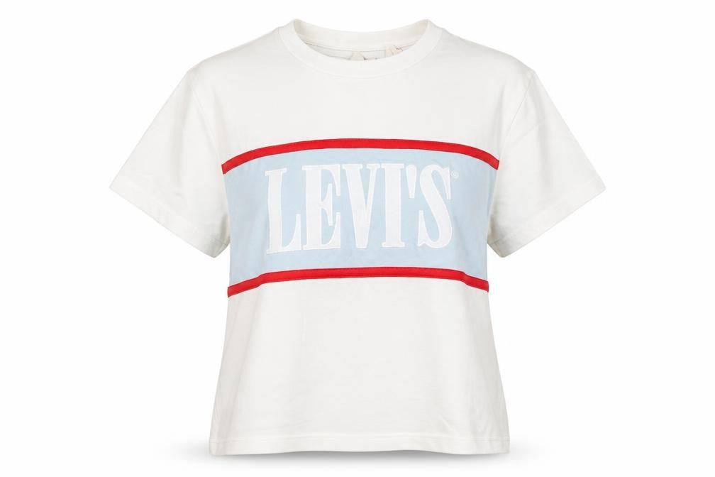 Levi's Women's White 2XS T-Shirt, Casual Crew Neck