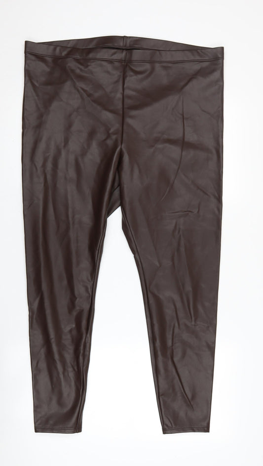 H&M Women's XL Brown Leggings Polyester Blend