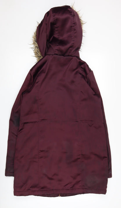 Lipsy Women's Purple Parka Coat Size 8