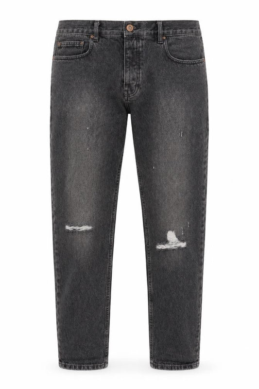 Next Men's Slim Black Jeans, L Size, Distressed Style