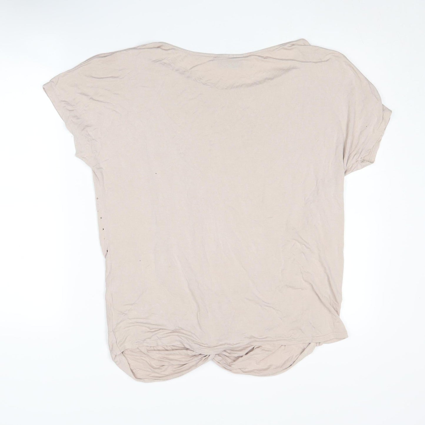 Wallis Women Beige Rhinestone T-Shirt Size 18