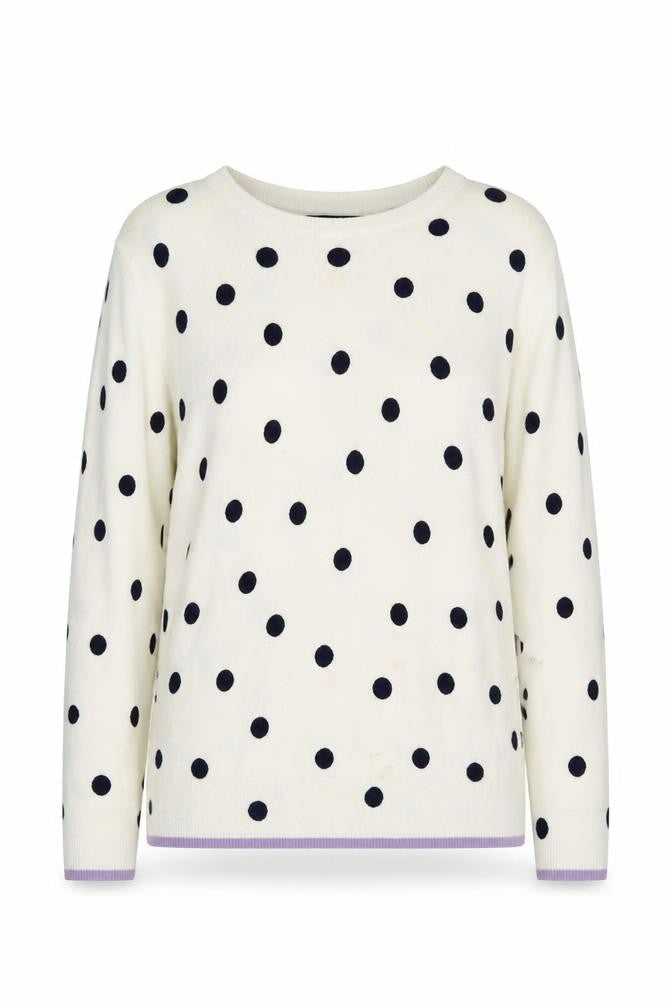 Marks & Spencer Women's White Polka Dot Pullover Jumper Size 12