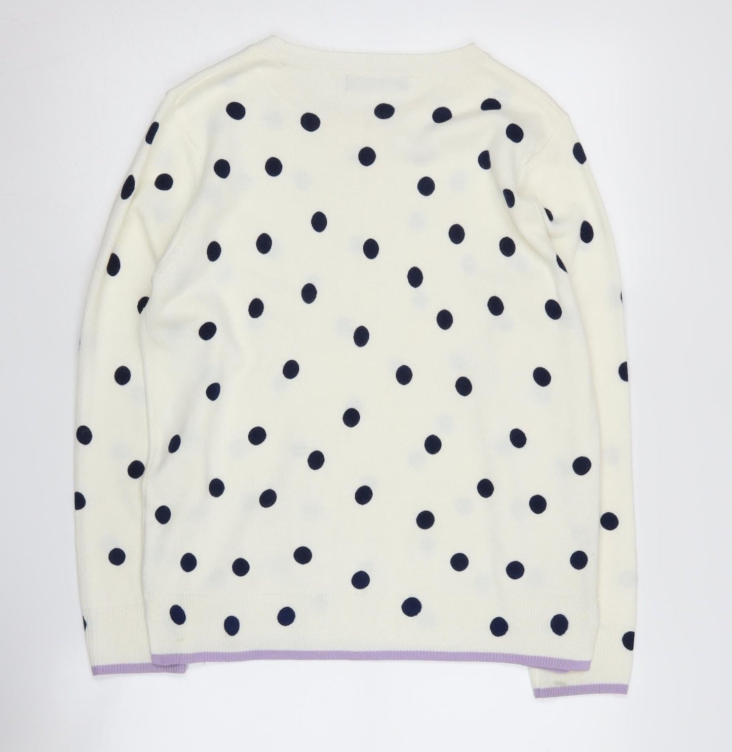 Marks and Spencer Women's White Polka Dot Pullover Jumper Size 12