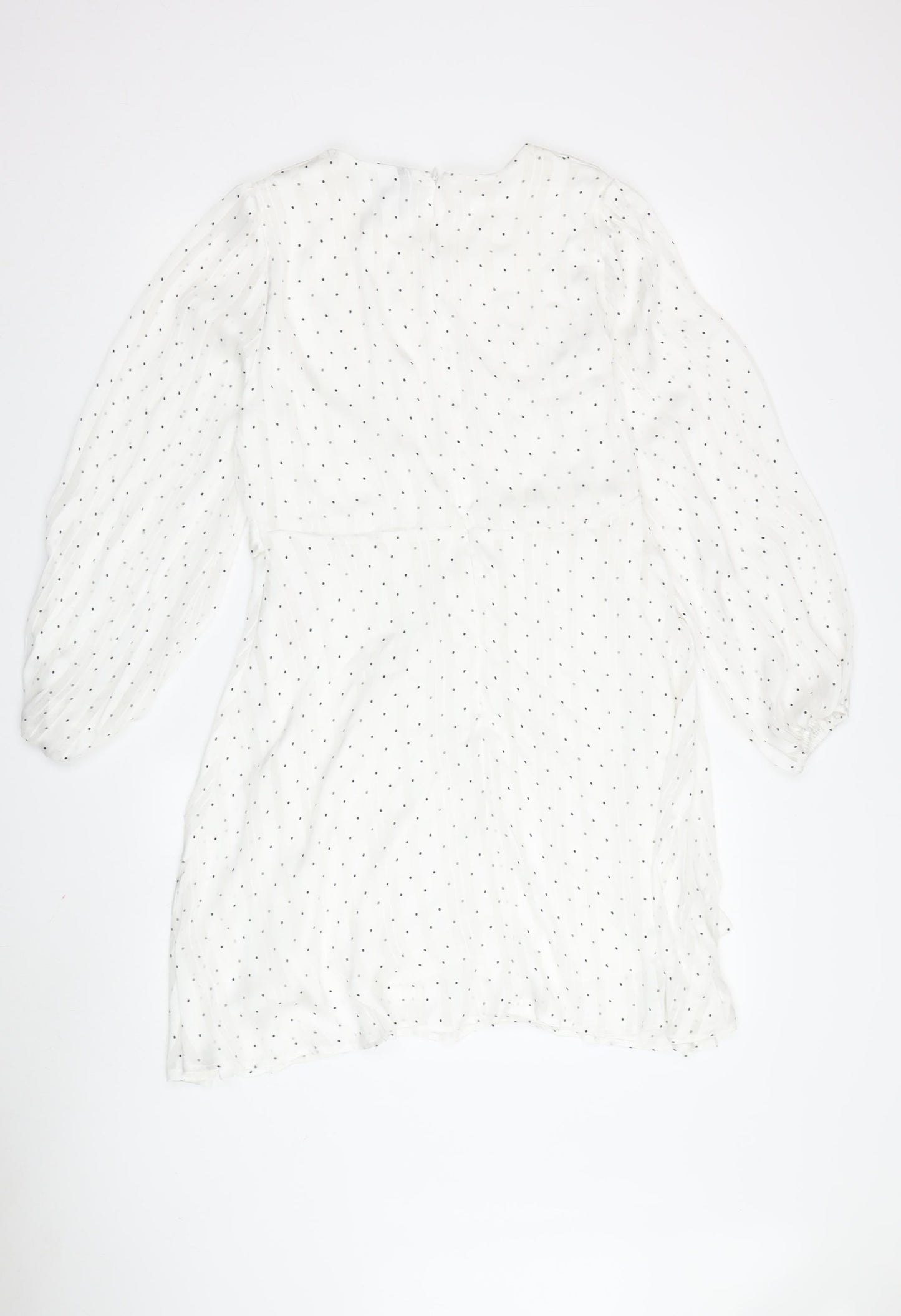 Y.A.S Women's White Midi Dress - L, Polka Dot Fit & Flare